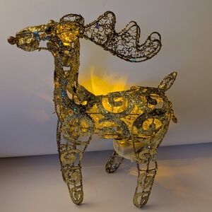 Gold Illuminated Christmas Reindeer